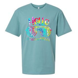 Hello Summer Teacher Off Duty Last Day Of School Tie Dye Sueded Cloud Jersey T-Shirt