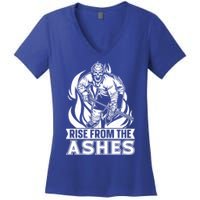 Hockey Skeleton Team Player Ice Hockey Gift Women's V-Neck T-Shirt