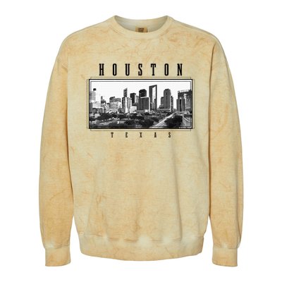 Houston Skyline Texas Pride Vintage Houston Colorblast Crewneck Sweatshirt