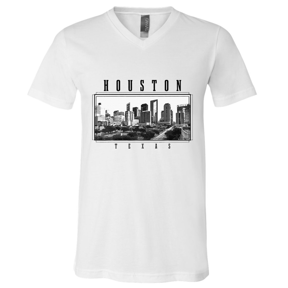 Houston Skyline Texas Pride Vintage Houston V-Neck T-Shirt