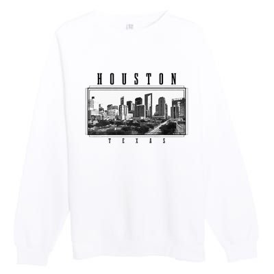 Houston Skyline Texas Pride Vintage Houston Premium Crewneck Sweatshirt