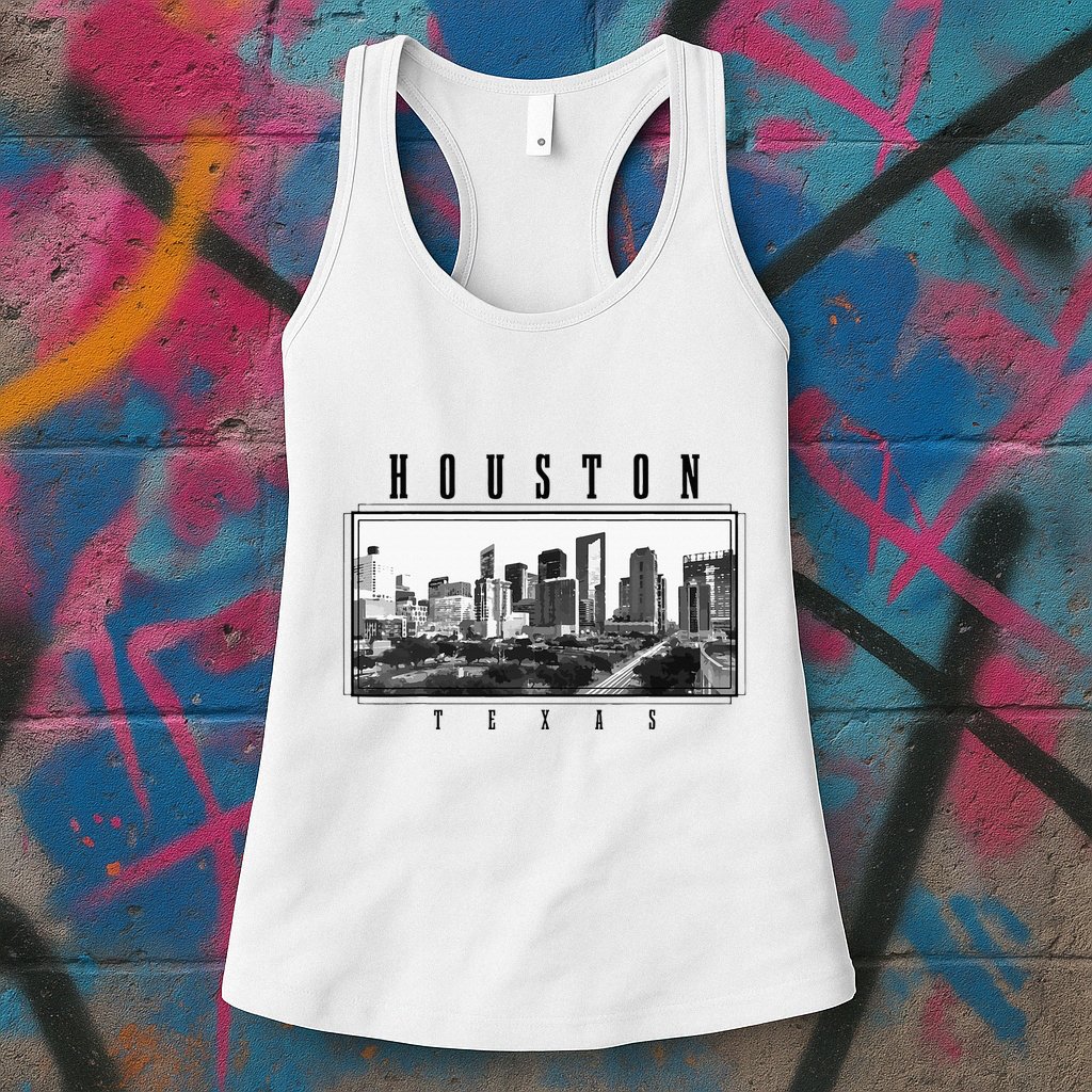 Houston Skyline Texas Pride Vintage Houston Womens Tank Top