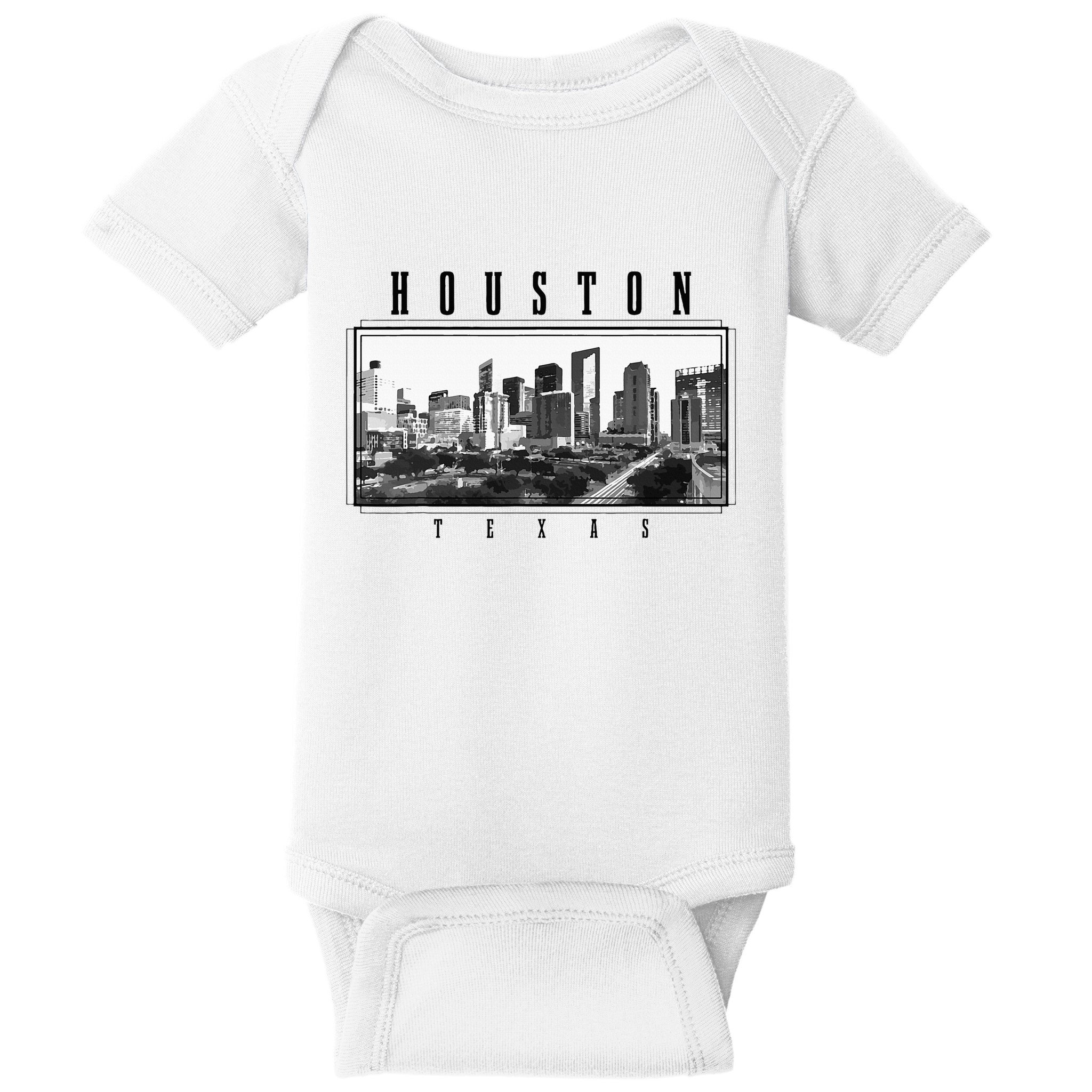Houston Skyline Texas Pride Vintage Houston Baby Bodysuit