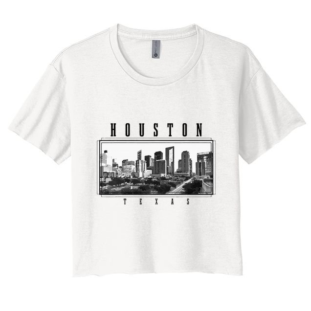 Houston Skyline Texas Pride Vintage Houston Crop Top