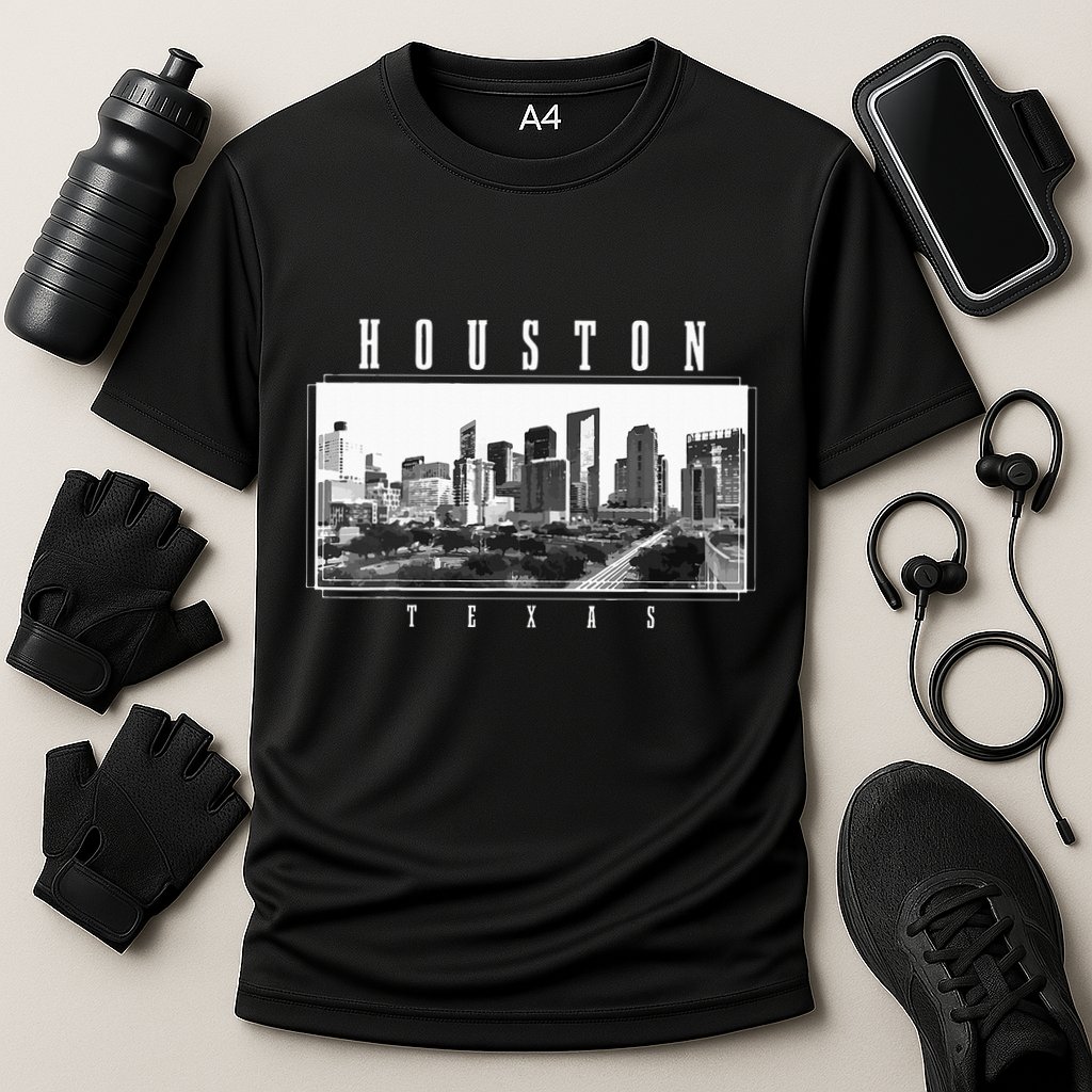 Houston Skyline Texas Pride Vintage Houston Cooling Performance Crew T-Shirt