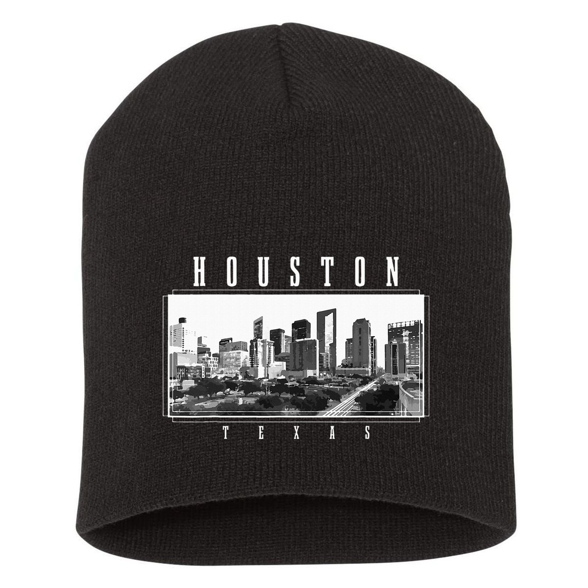 Houston Skyline Texas Pride Vintage Houston Short Acrylic Beanie