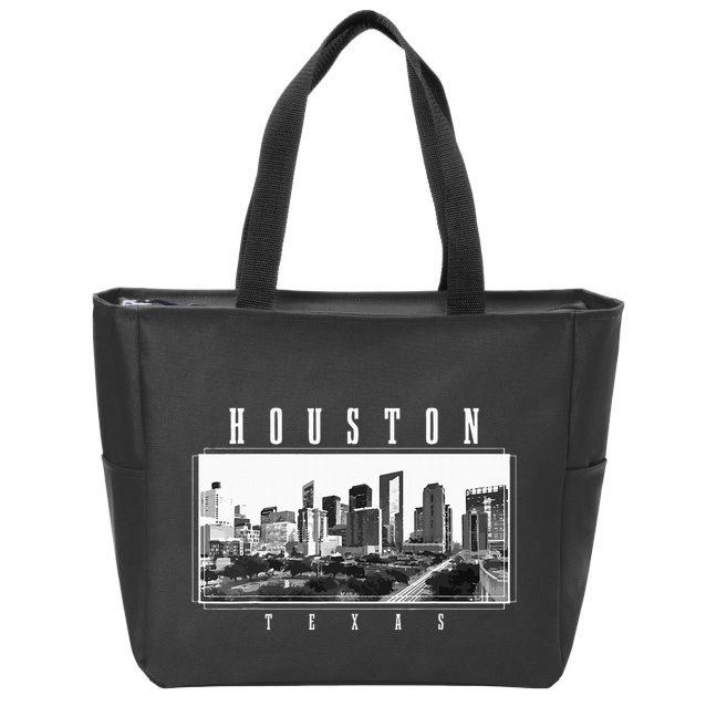 Houston Skyline Texas Pride Vintage Houston Zip Tote Bag