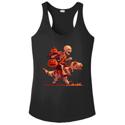 Halloween Skeleton Trex Dinosaur Mummy Spooky Costume Great Gift Ladies PosiCharge Competitor Racerback Tank