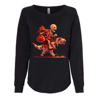 Halloween Skeleton Trex Dinosaur Mummy Spooky Costume Great Gift Womens California Wash Sweatshirt