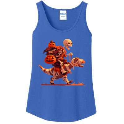 Halloween Skeleton Trex Dinosaur Mummy Spooky Costume Great Gift Ladies Essential Tank