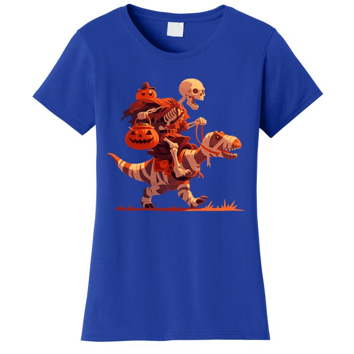 Halloween Skeleton Trex Dinosaur Mummy Spooky Costume Great Gift Women's T-Shirt