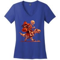 Halloween Skeleton Trex Dinosaur Mummy Spooky Costume Great Gift Women's V-Neck T-Shirt