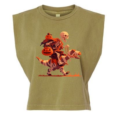 Halloween Skeleton Trex Dinosaur Mummy Spooky Costume Great Gift Garment-Dyed Women's Muscle Tee