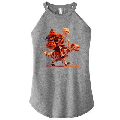 Halloween Skeleton Trex Dinosaur Mummy Spooky Costume Great Gift Women's Perfect Tri Rocker Tank