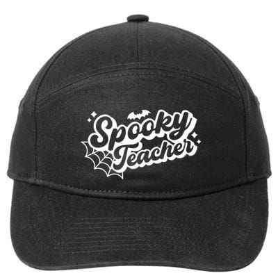 Halloween Spooky Teacher Trick Or Teach Funny Halloween 7-Panel Snapback Hat