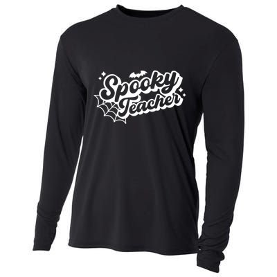 Halloween Spooky Teacher Trick Or Teach Funny Halloween Cooling Performance Long Sleeve Crew