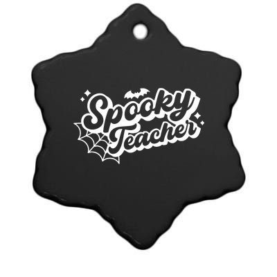 Halloween Spooky Teacher Trick Or Teach Funny Halloween Ceramic Star Ornament