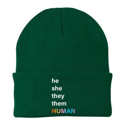 He She They Them Human LGBTQ Pride Knit Cap Winter Beanie