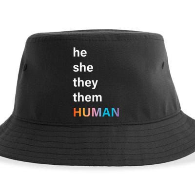 He She They Them Human LGBTQ Pride Sustainable Bucket Hat