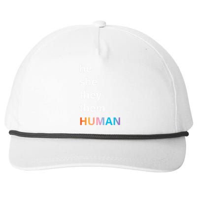 He She They Them Human LGBTQ Pride Snapback Five-Panel Rope Hat