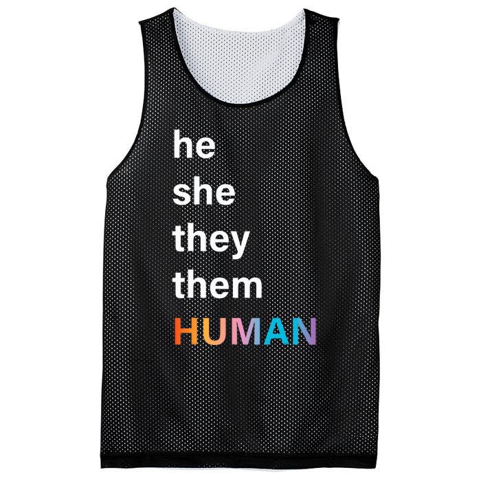 He She They Them Human LGBTQ Pride Mesh Reversible Basketball Jersey Tank