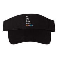 He She They Them Human LGBTQ Pride Valucap Bio-Washed Visor