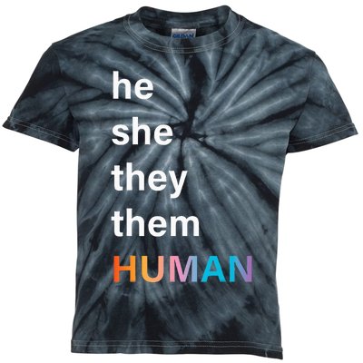 He She They Them Human LGBTQ Pride Kids Tie-Dye T-Shirt