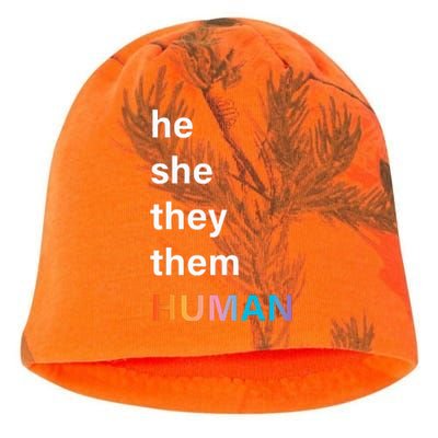 He She They Them Human LGBTQ Pride Kati - Camo Knit Beanie