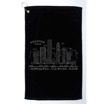 Houston Skyline Tx Pride Vintage Houston Texas Golf Towel