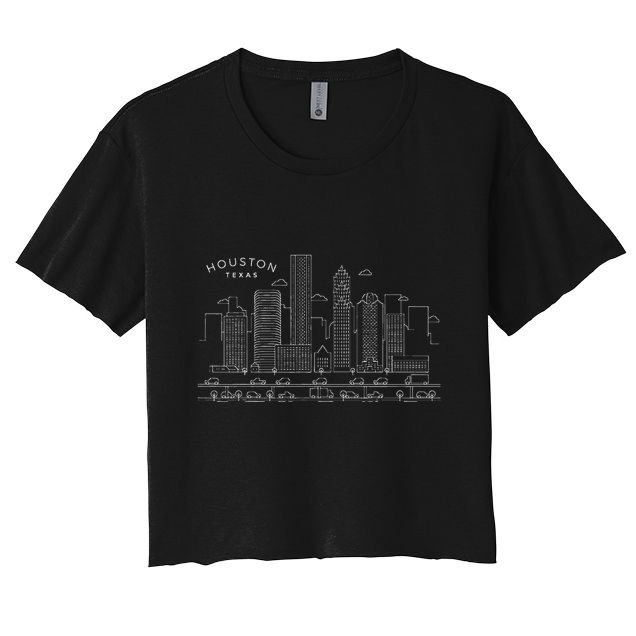 Houston Skyline Tx Pride Vintage Houston Texas Crop Top