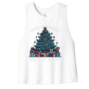 Holiday Spirtit Treemendous Magnificent Christmas Tree Women's Racerback Cropped Tank