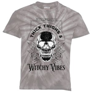 Halloween Skull Tarot Card Thick Thighs And Witchy Vibes Gift Kids Tie-Dye T-Shirt