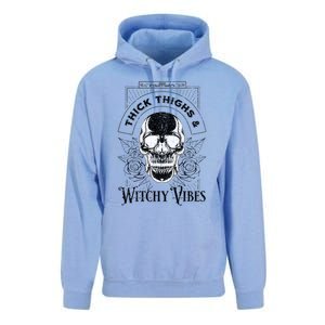 Halloween Skull Tarot Card Thick Thighs And Witchy Vibes Gift Unisex Surf Hoodie