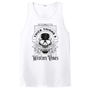 Halloween Skull Tarot Card Thick Thighs And Witchy Vibes Gift PosiCharge Competitor Tank