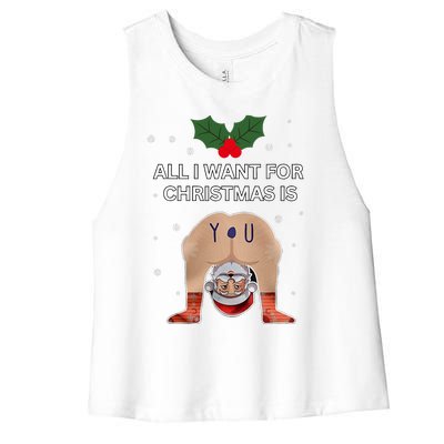 Hilarious Situations Ugly Christmas Sweater  Women's Racerback Cropped Tank