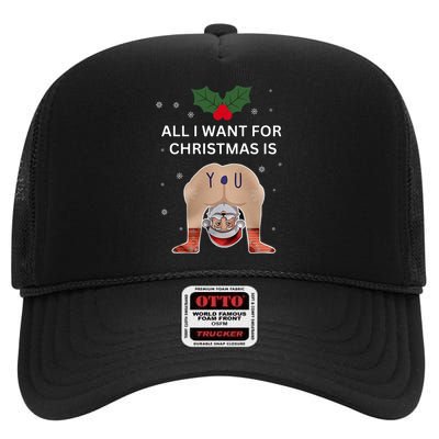 Hilarious Situations Ugly Christmas Sweater  High Crown Mesh Back Trucker Hat