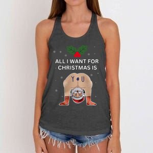 Hilarious Situations Ugly Christmas Sweater  Women's Knotted Racerback Tank