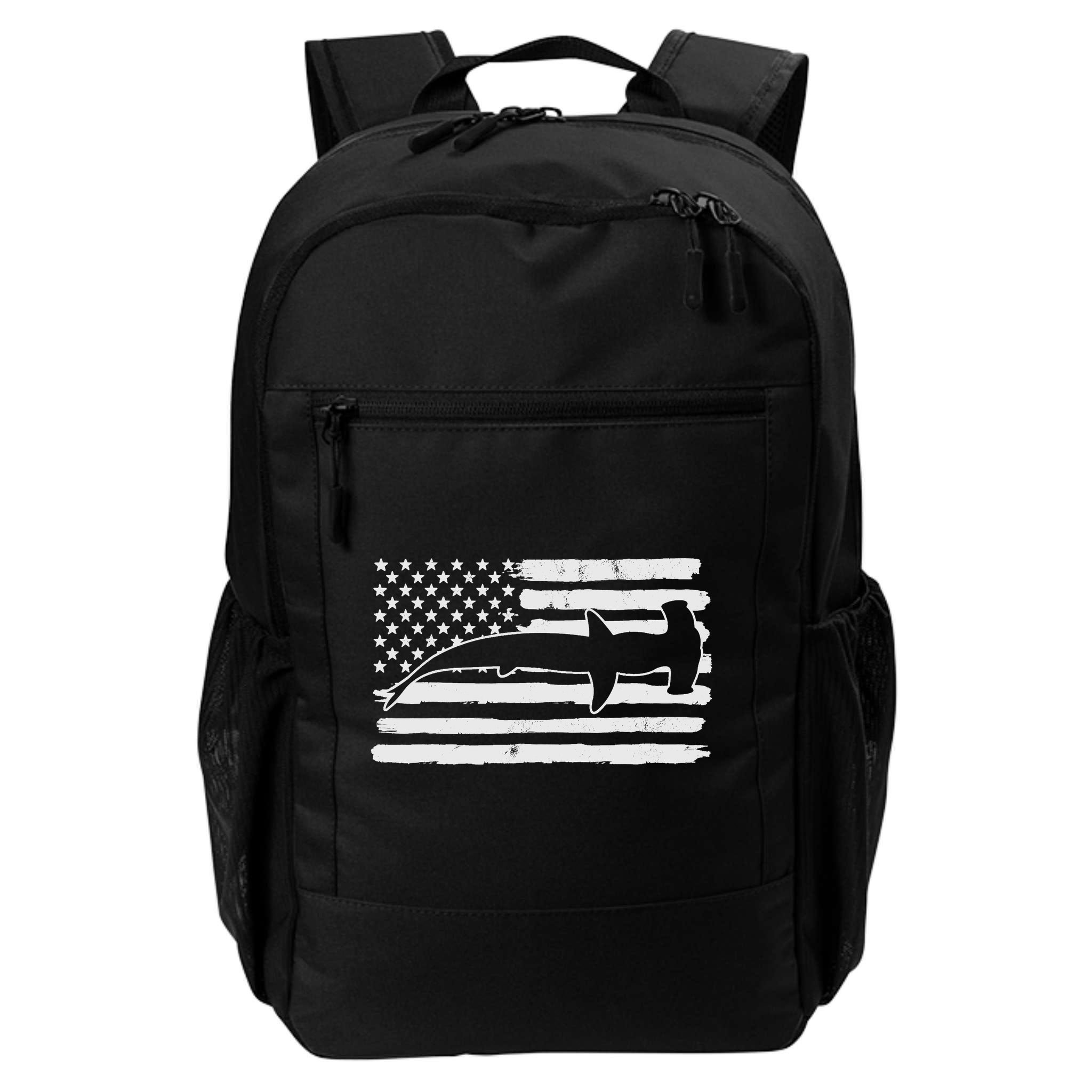 Hammerhead Shark USA Flag 4th Of July Fourth Vintage Backpack