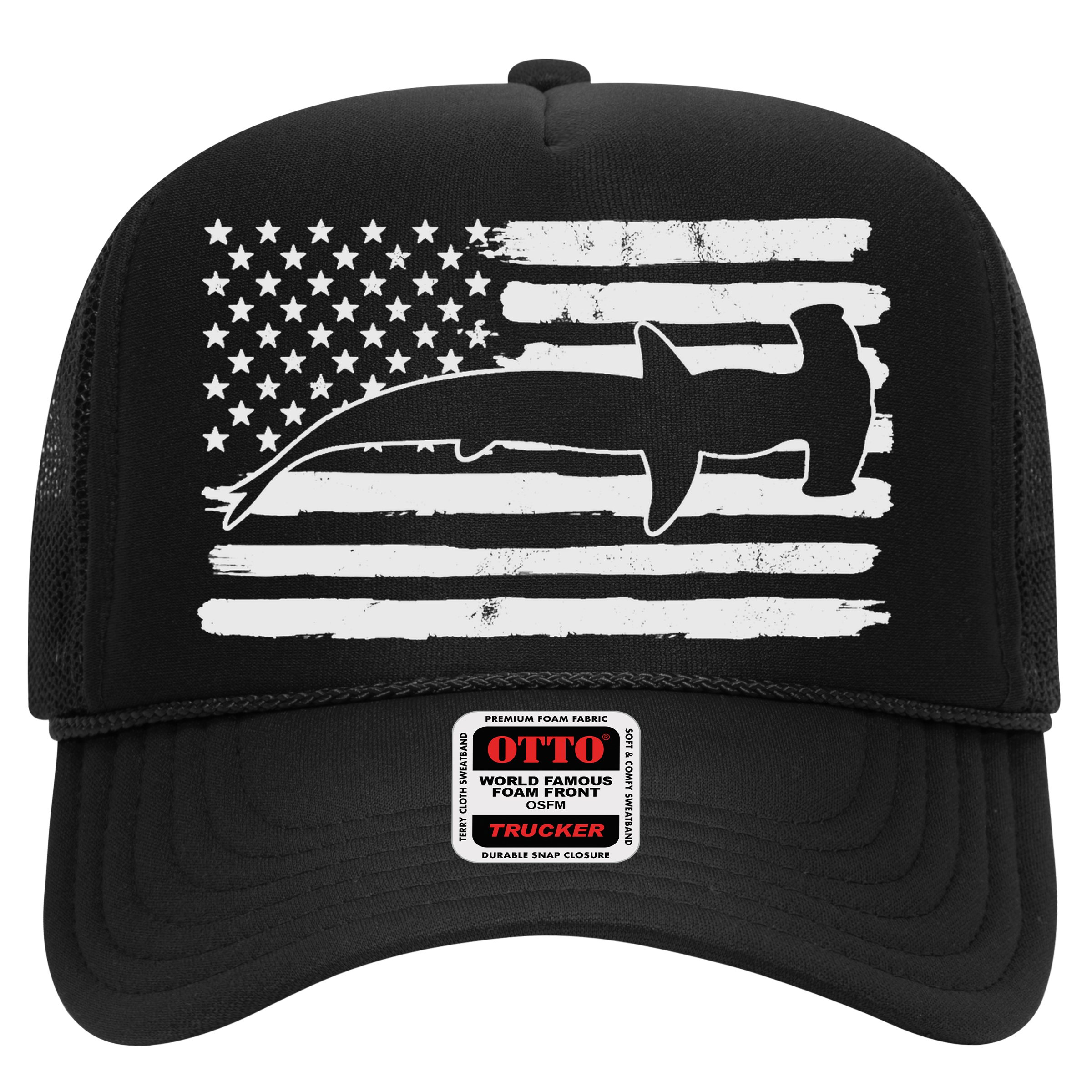 Hammerhead Shark USA Flag 4th Of July Fourth Vintage Hat