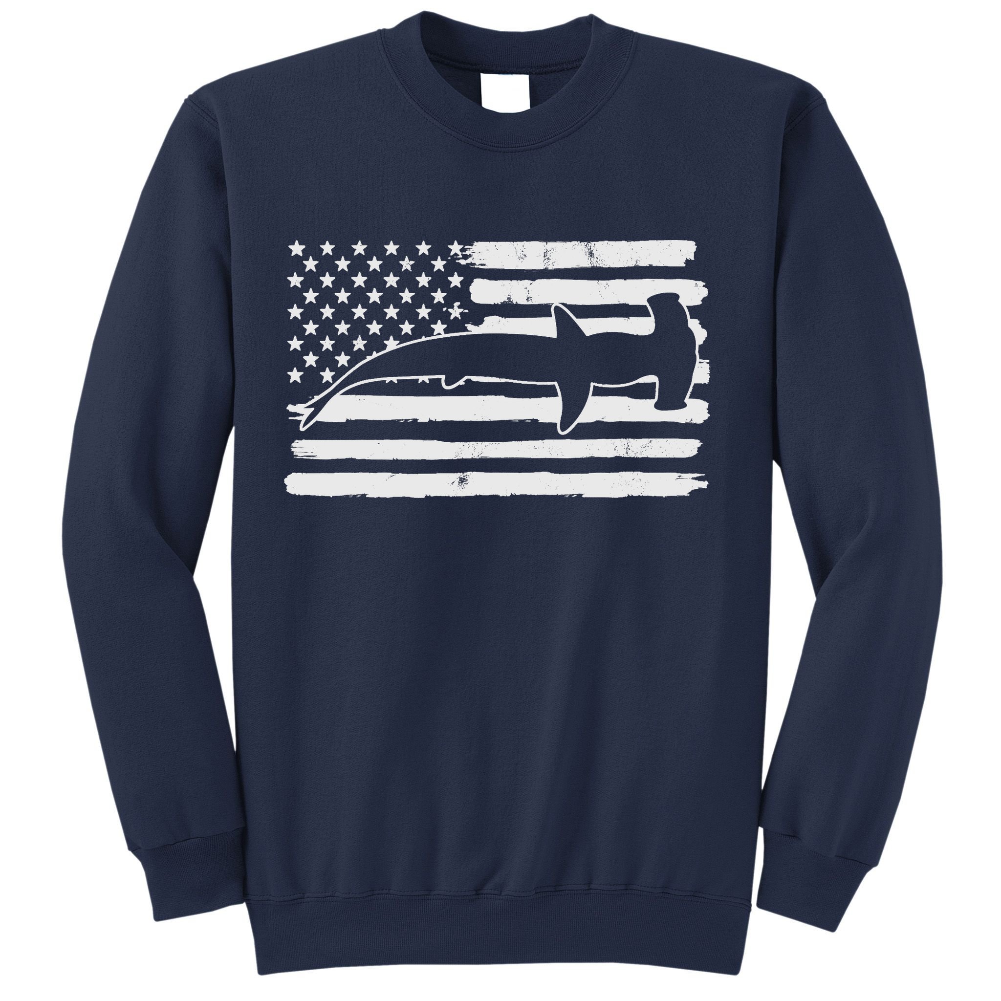 Hammerhead Shark USA Flag 4th Of July Fourth Vintage Sweatshirt