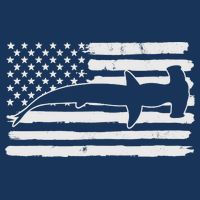 Hammerhead Shark USA Flag 4th Of July Fourth Vintage Bucket Hat