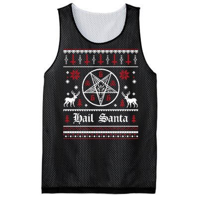 Hail Santa Ugly Christmas Funny Gift Mesh Reversible Basketball Jersey Tank