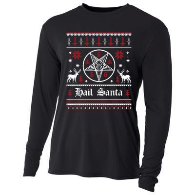 Hail Santa Ugly Christmas Funny Gift Cooling Performance Long Sleeve Crew