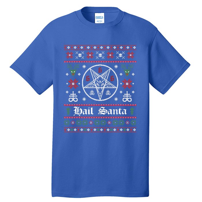 Hail Santa Ugly Christmas Sweater Gift Tall T-Shirt