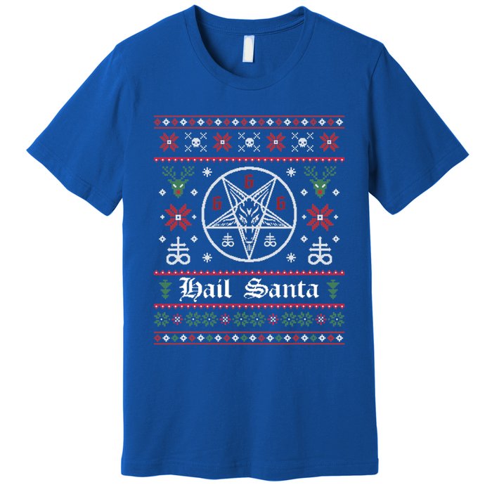 Hail Santa Ugly Christmas Sweater Gift Premium T-Shirt