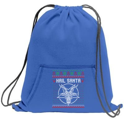 Hail Santa Ugly Festive Graphic Great Gift Sweatshirt Cinch Pack Bag