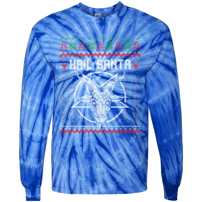 Hail Santa Ugly Festive Graphic Great Gift Tie-Dye Long Sleeve Shirt