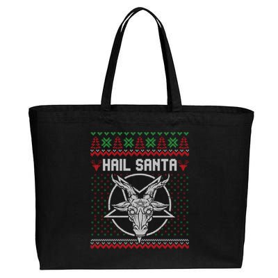 Hail Santa Ugly Festive Graphic Great Gift Cotton Canvas Jumbo Tote