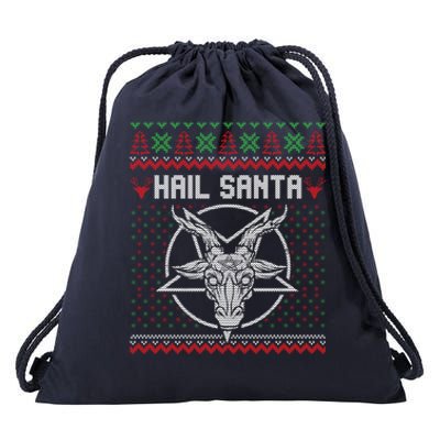 Hail Santa Ugly Festive Graphic Great Gift Drawstring Bag