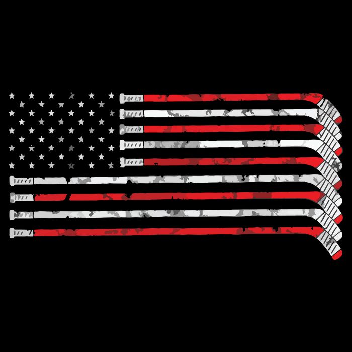 Hockey Stick USA Flag Faded Hockey Player City Backpack
